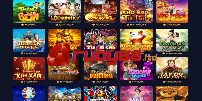 Mỗi nhà cung cấp của Ruby88 đưa ra list game slot hot riêng